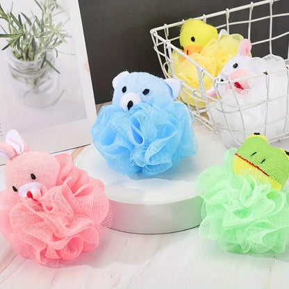 Cartoon Animal Bath Pouf for Kids