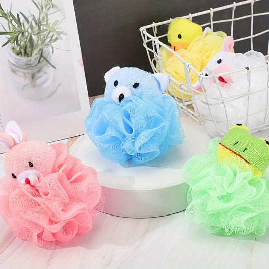 Cartoon Animal Bath Pouf for Kids