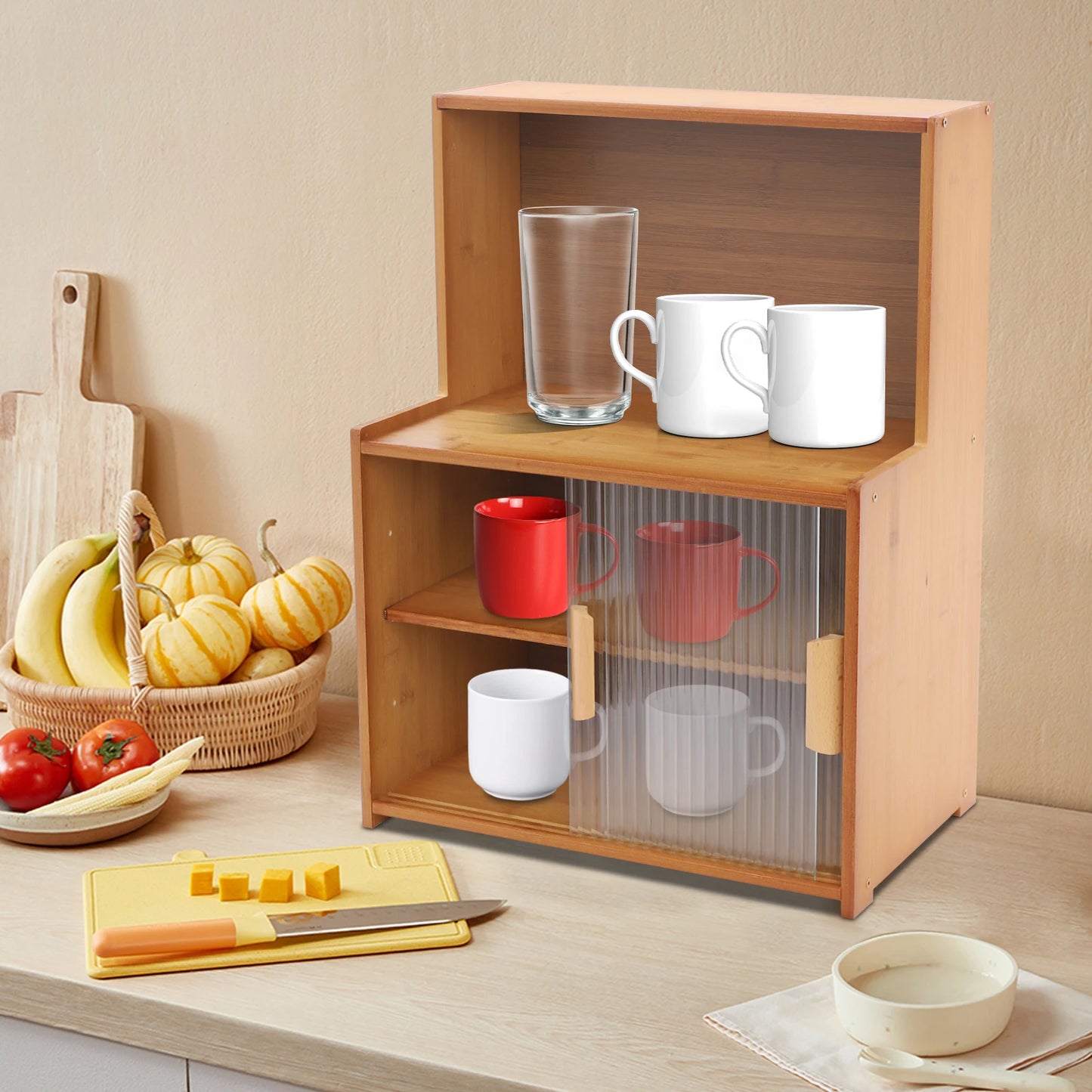 Sliding Door Kitchen Storage Cabinet