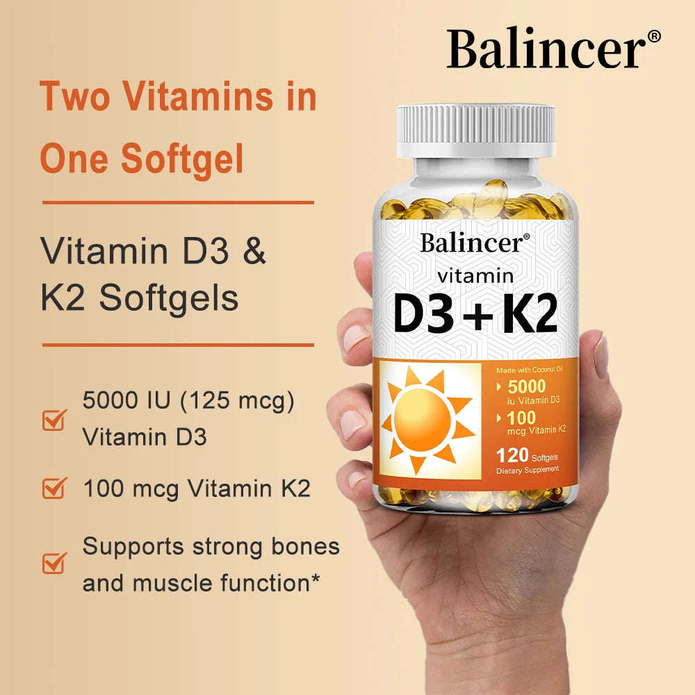 Vitamin D3 + K2 for Bone & Heart Health