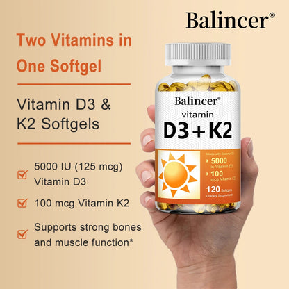 Vitamin D3 + K2 for Bone & Heart Health