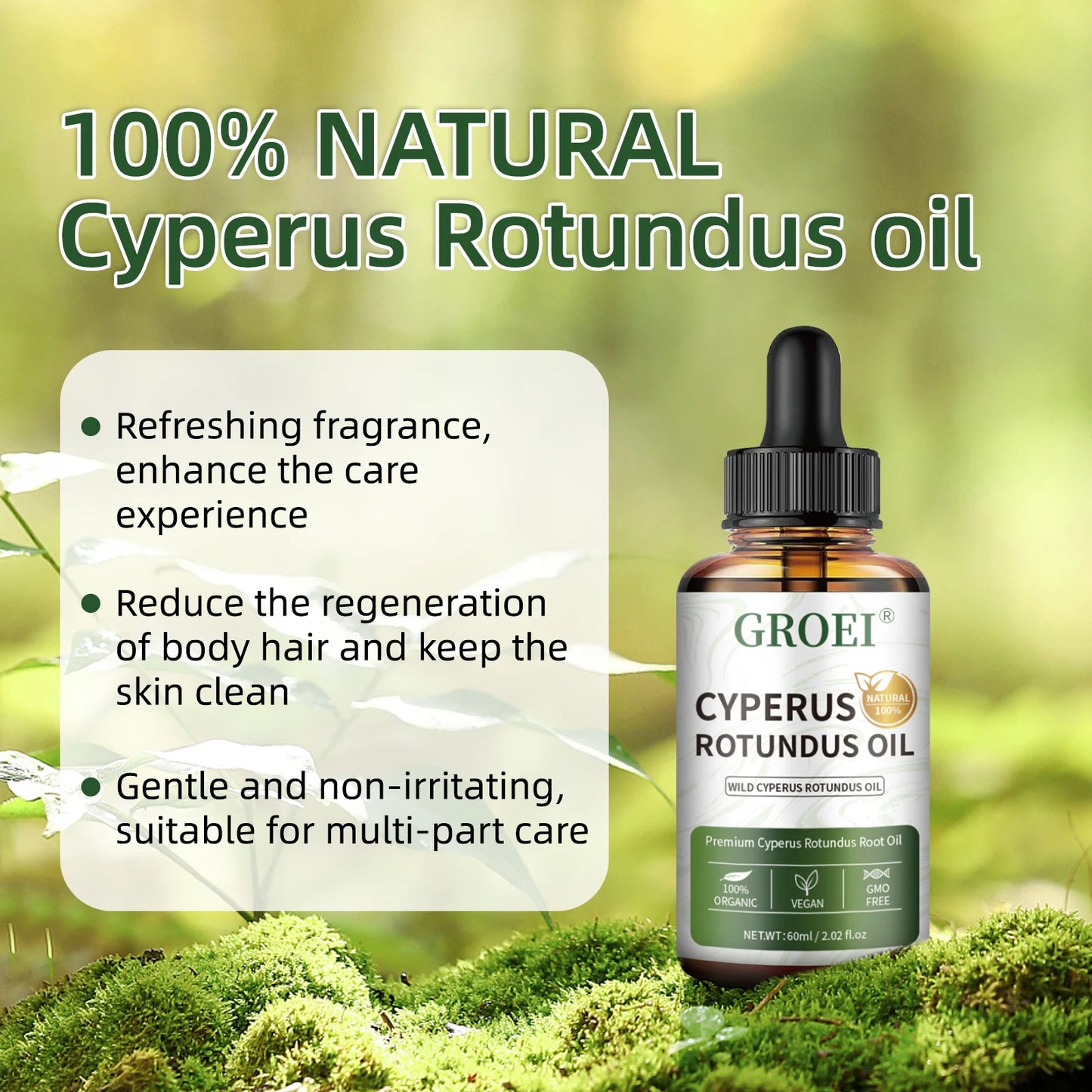 Cyperus Rotundus Oil for Hair Growth and Post-Shave Care