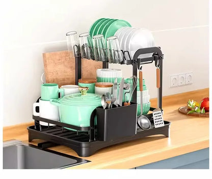 Multifunctional Double Layer Tableware Drain Rack
