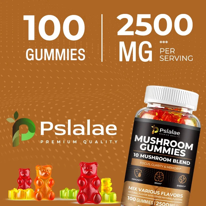 10-Strain Mushroom Brain Boost Gummies