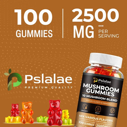 10-Strain Mushroom Brain Boost Gummies