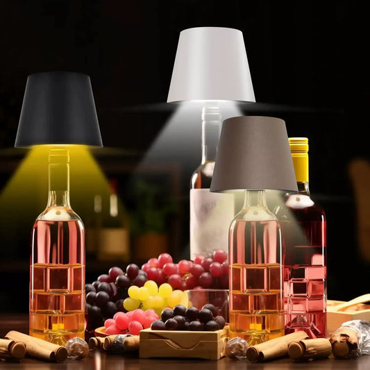 Wireless Bottle Lamp 3-Color Touch Control with Stepless Dimming, Perfect Fit for Wine Bottles, Replaces Traditional Wine Corks