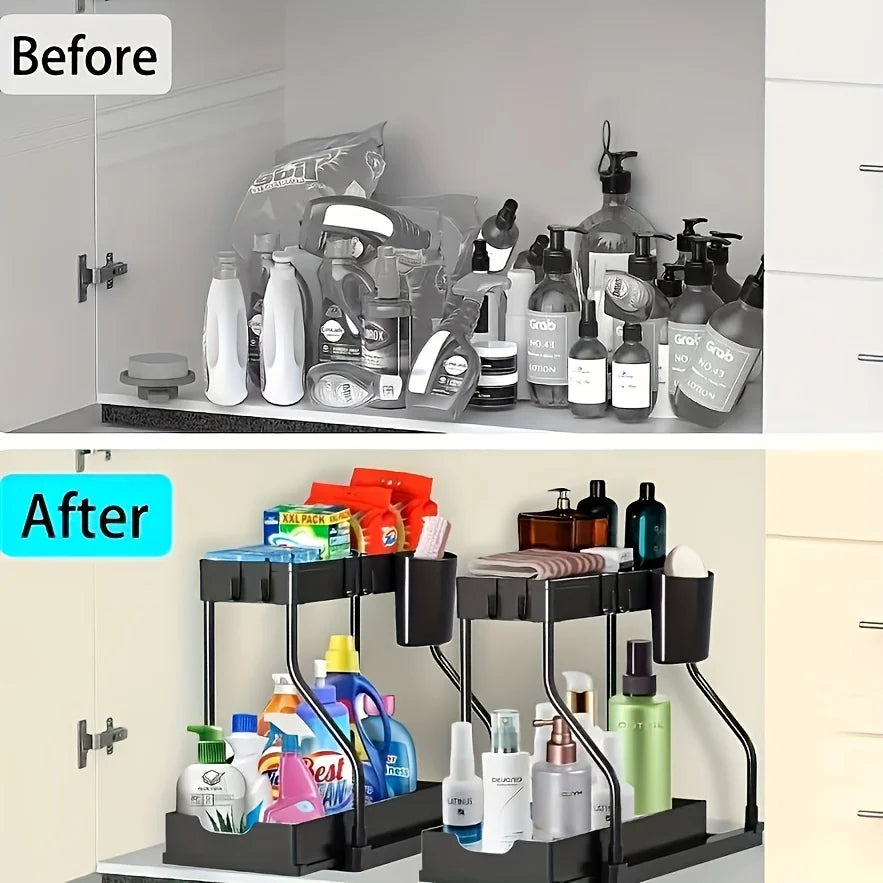 2 Tier Under Sink Storage Organizer