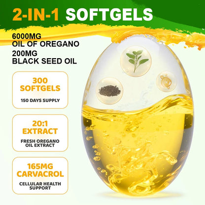 Natural Oregano Oil Health Support Capsules
