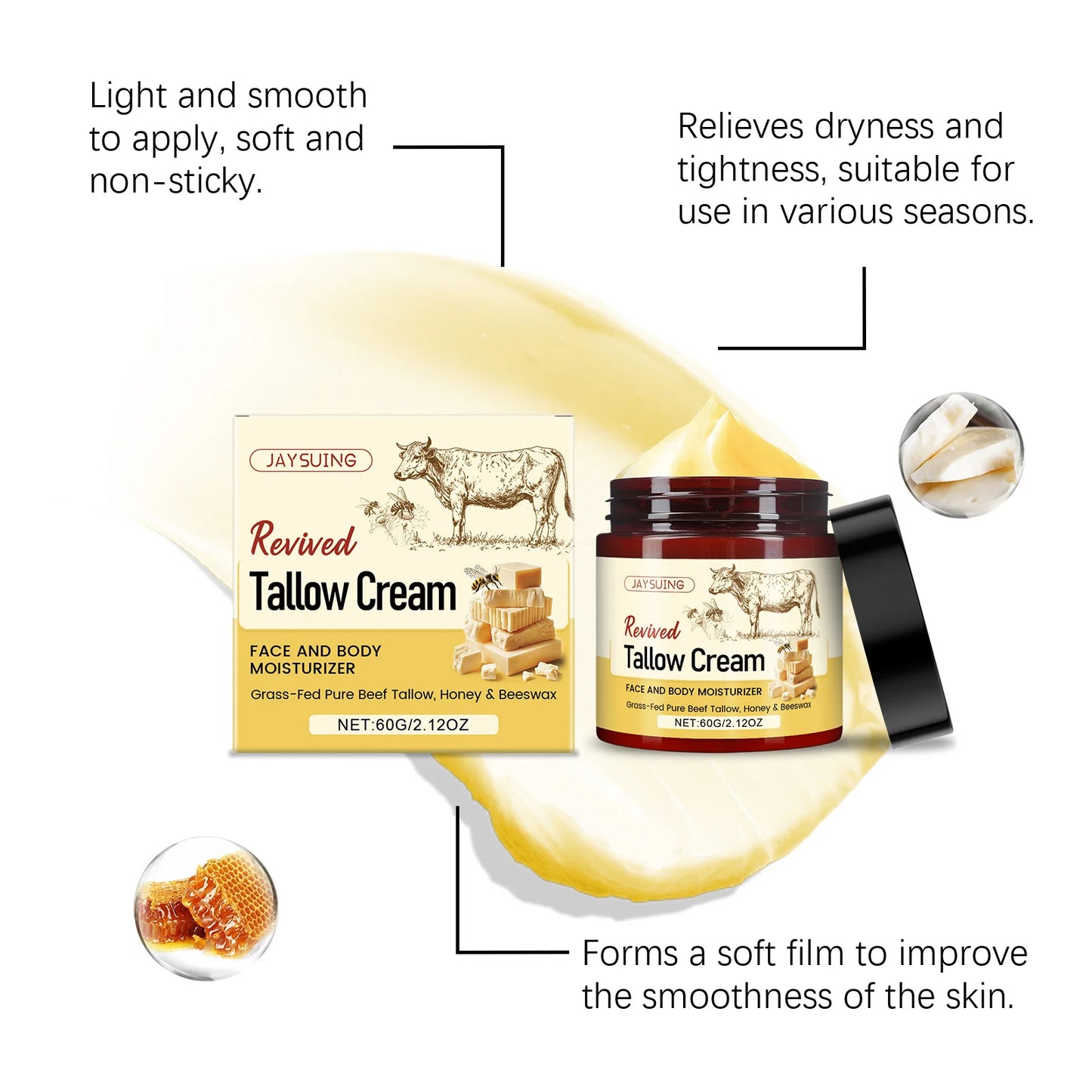 Natural Tallow Beeswax Face Moisturizer