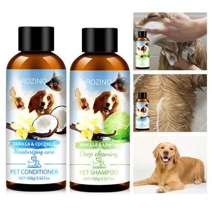 Natural Pet Bath Shampoo Conditioner Set