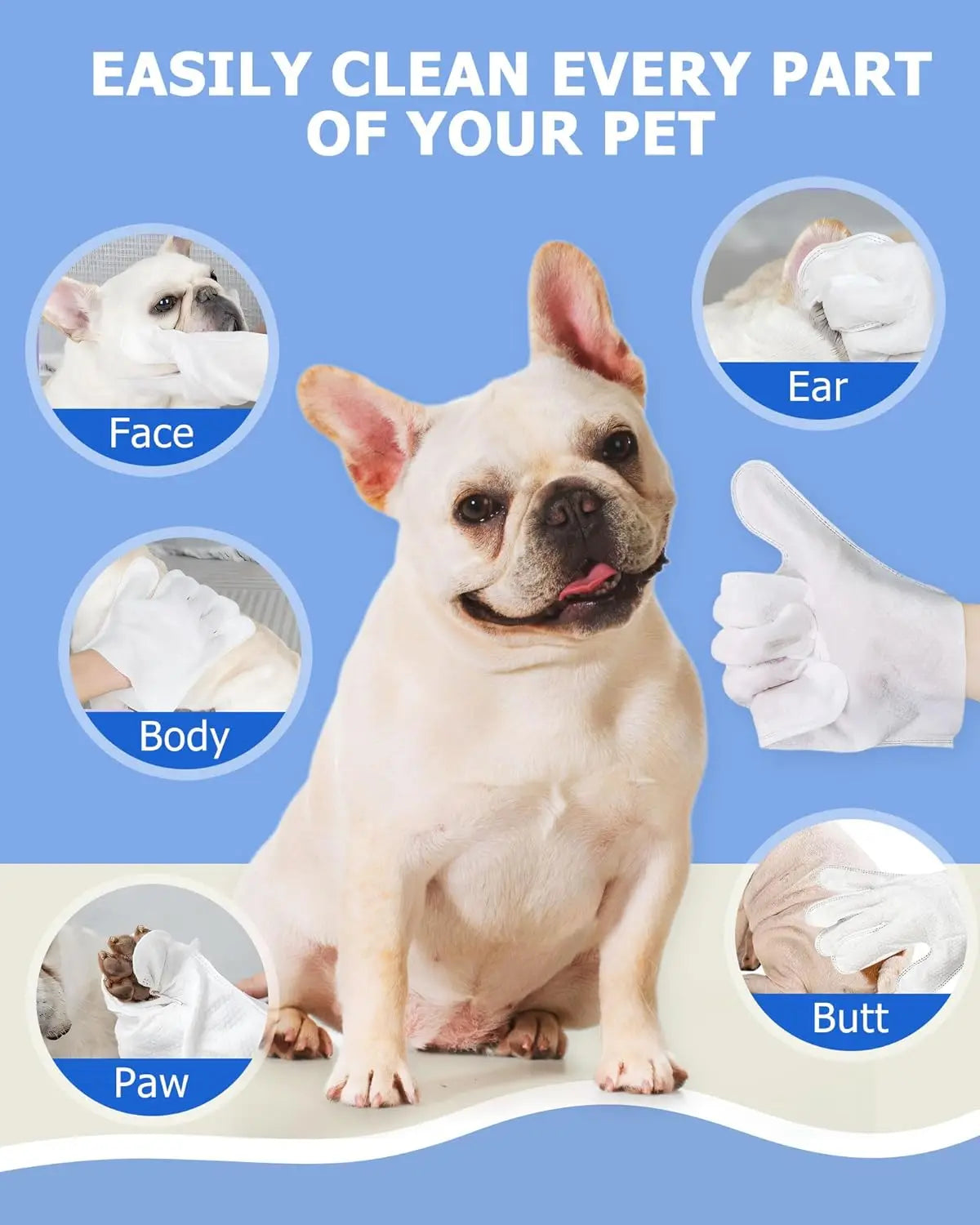 Pet Grooming Wipes Natural Deodorizing