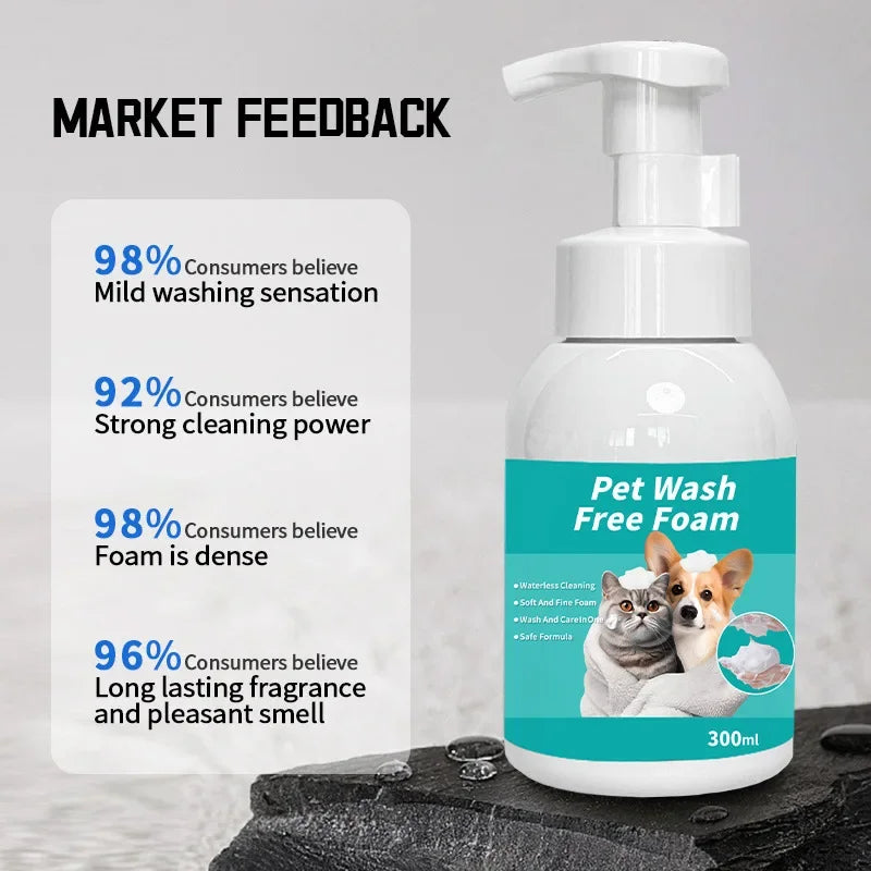Natural Waterless Pet Shampoo Foam