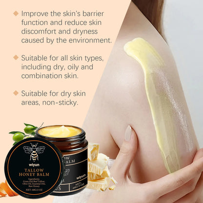 Organic Beef Tallow Balm & Raw Honey Moisturizer