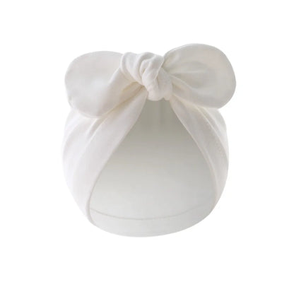 Cute Flower Knot Baby Hat with Bunny Ears