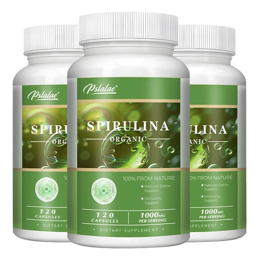 Organic Spirulina Capsules for Eye & Heart Health