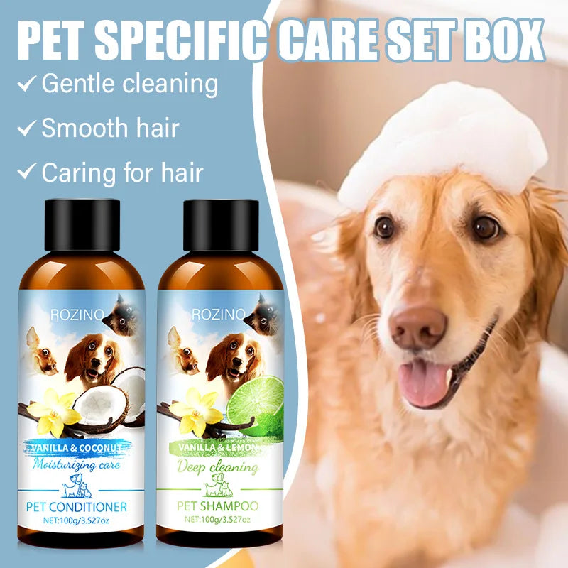 Natural Pet Bath Shampoo Conditioner Set