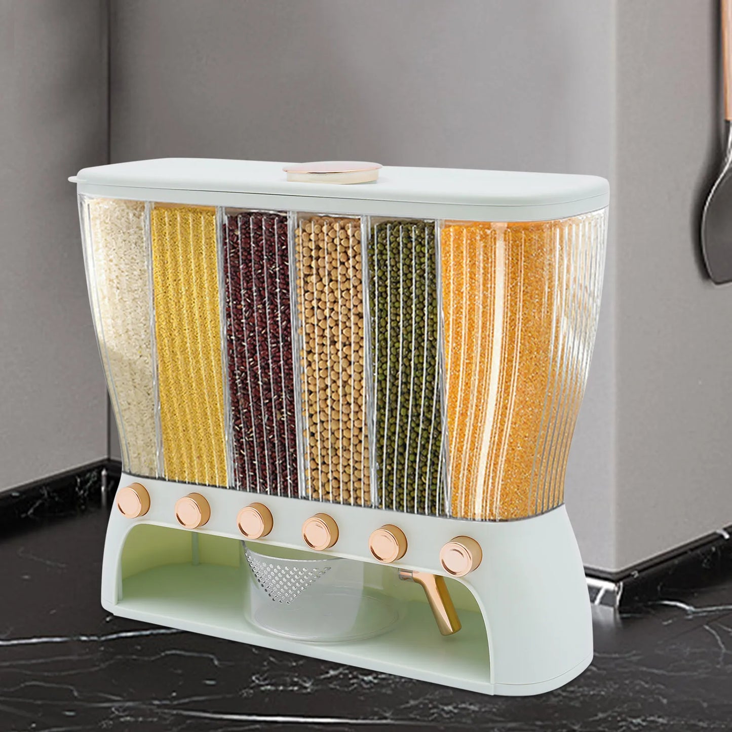 6-Grid Multigrain Rice Storage Bin