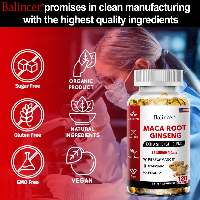 Maca Ginseng Vitamin Supplement for Stamina