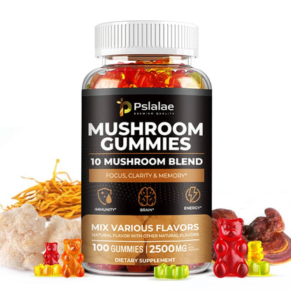 10-Strain Mushroom Brain Boost Gummies
