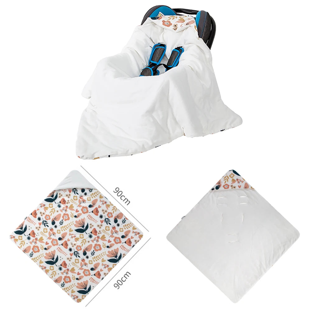Newborn Baby Blanket with Windproof Hood