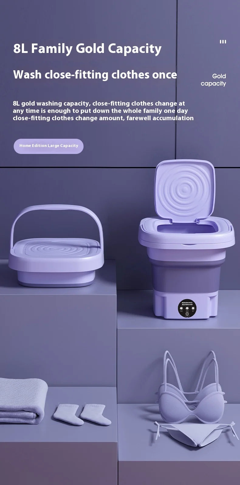 8L Small Washer with Spin Dryer
