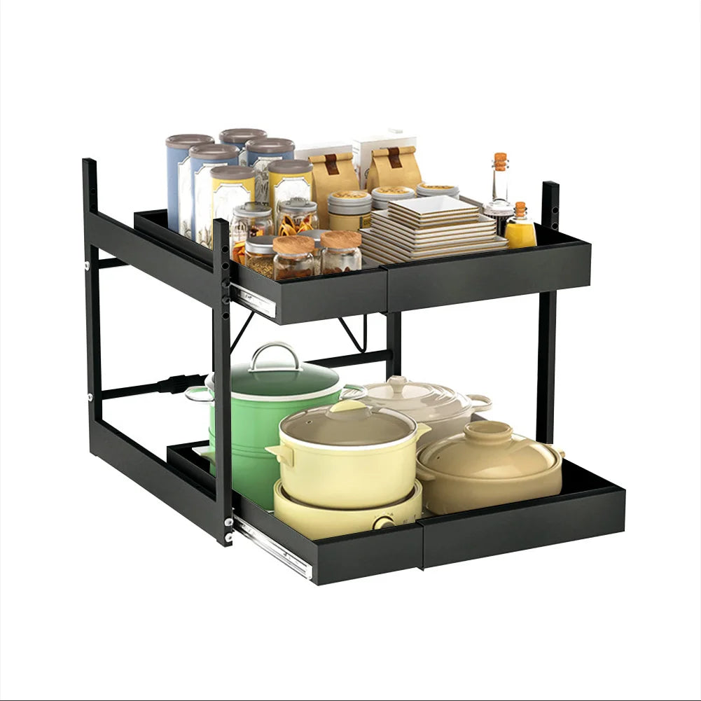 2 Tier Under Sink Sliding Organizer