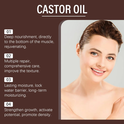 Organic Castor Oil for Hair and Eyelashes Nourishing Care