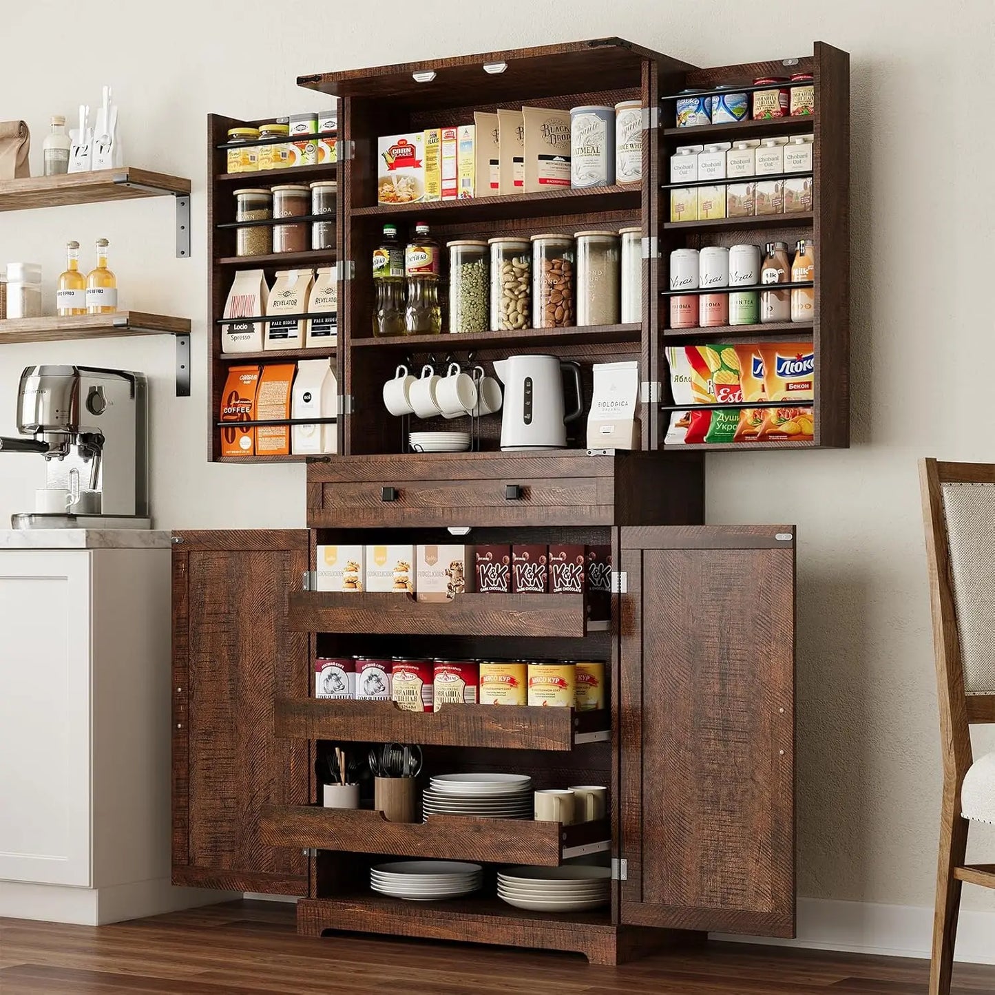 Farmhouse Kitchen Pantry Storage Cabinet