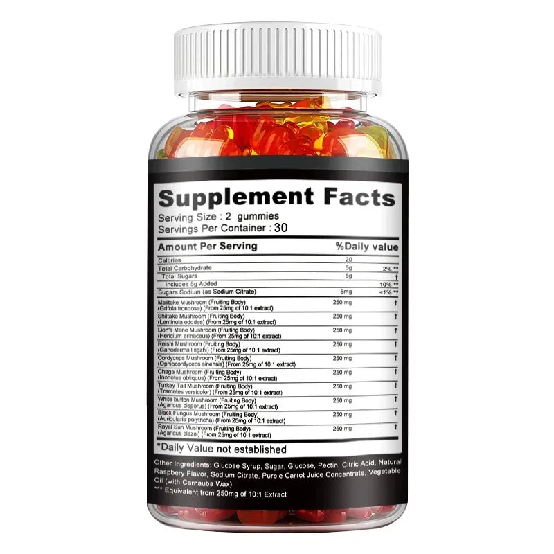 10-Strain Mushroom Brain Boost Gummies