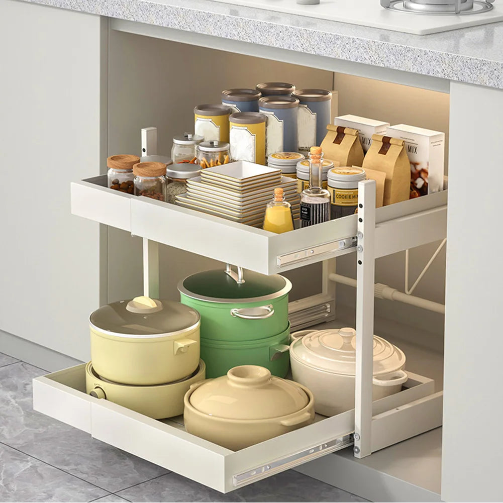 2 Tier Under Sink Sliding Organizer