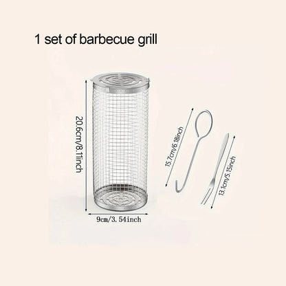 Large BBQ Rolling Grill Basket