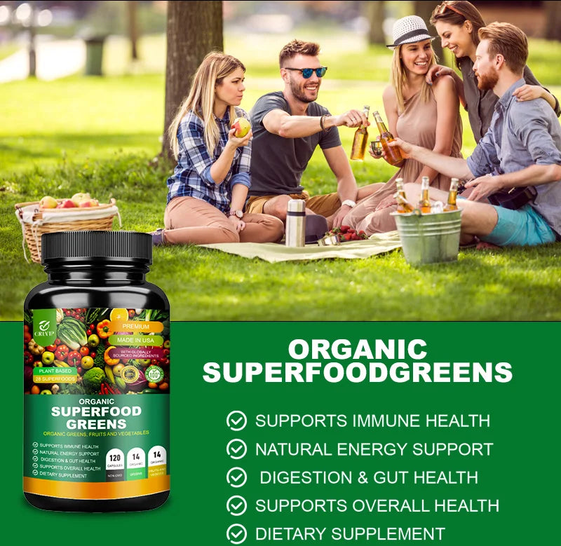 Organic Superfood Greens Digestive Support Supplement