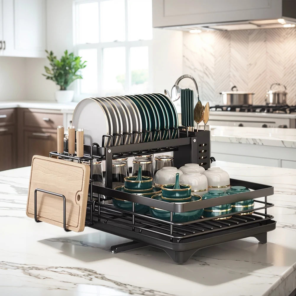 Dish Drying Rack with Drainboard
