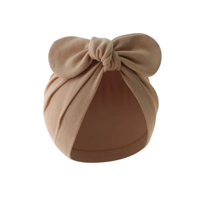 Cute Flower Knot Baby Hat with Bunny Ears