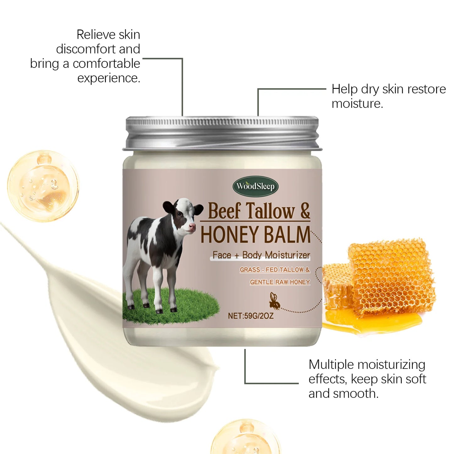 Organic Beef Tallow & Honey Face Cream