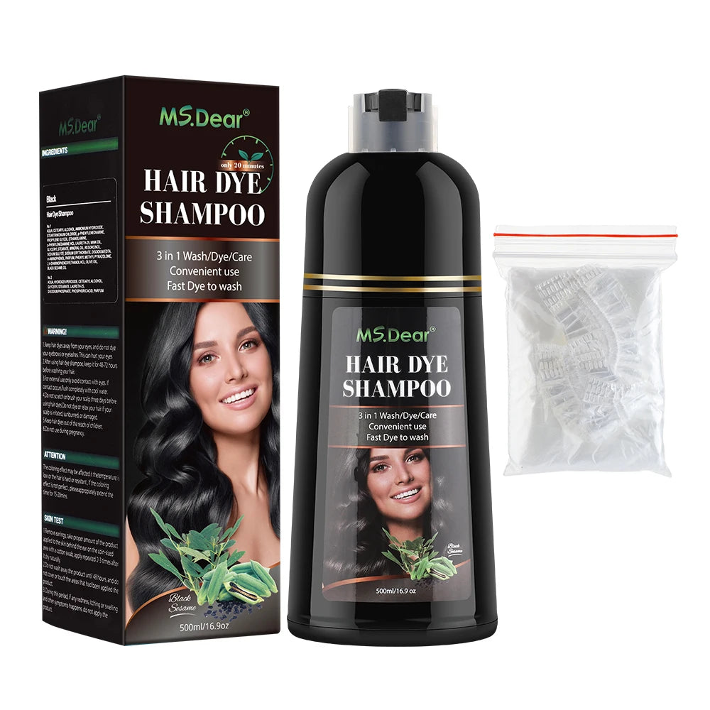 Natural Herbal Hair Color Shampoo for Gray Hair Nourishing Care