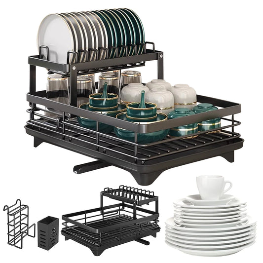 Dish Drying Rack with Drainboard