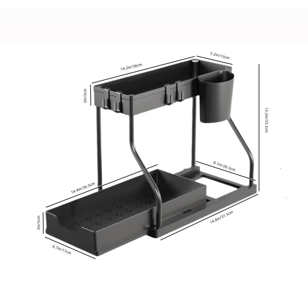 R Shaped Double-Layer Kitchen Storage Rack