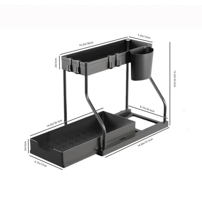 R Shaped Double-Layer Kitchen Storage Rack