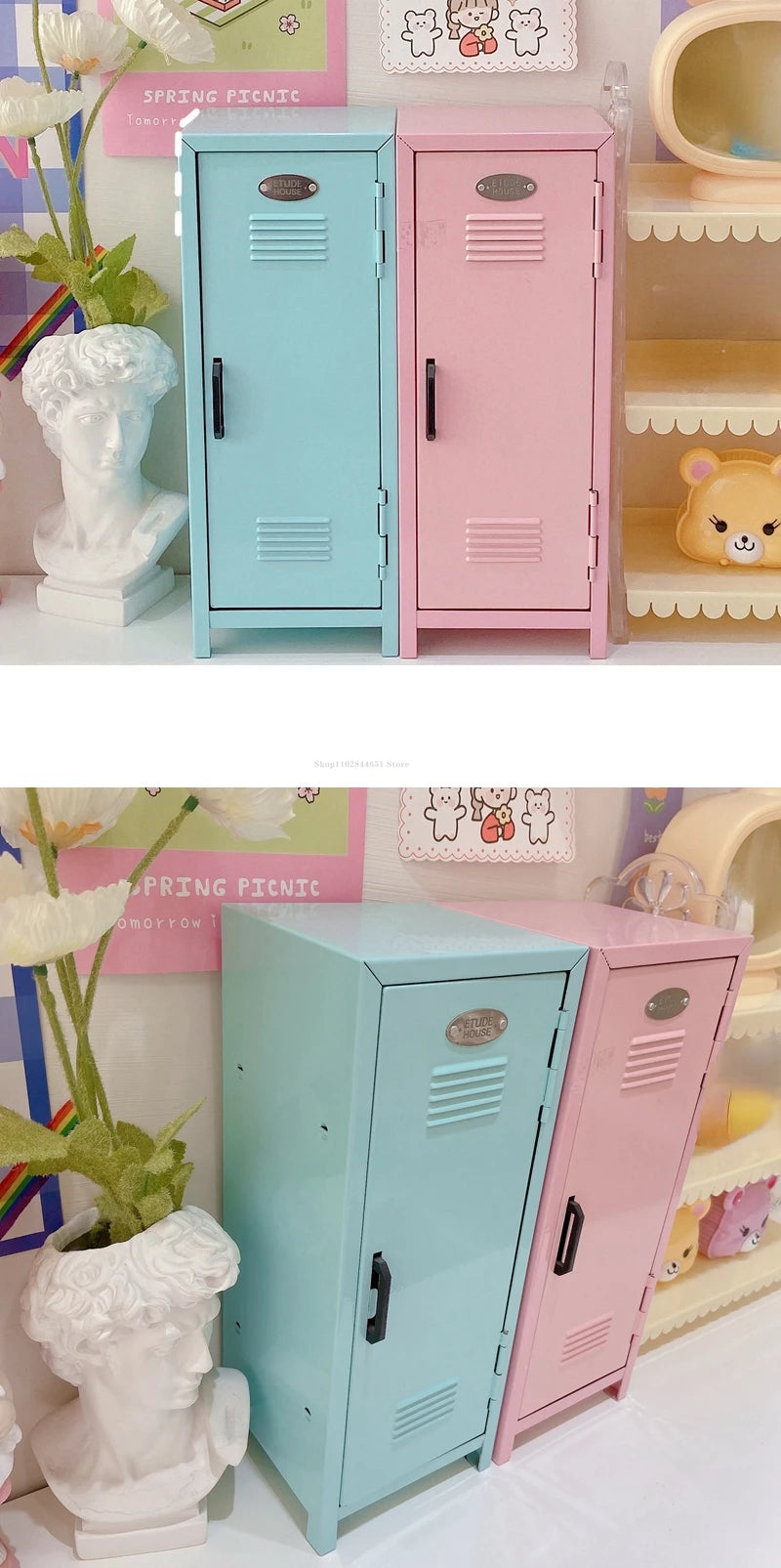Pink Iron Cosmetic Organizer Rack