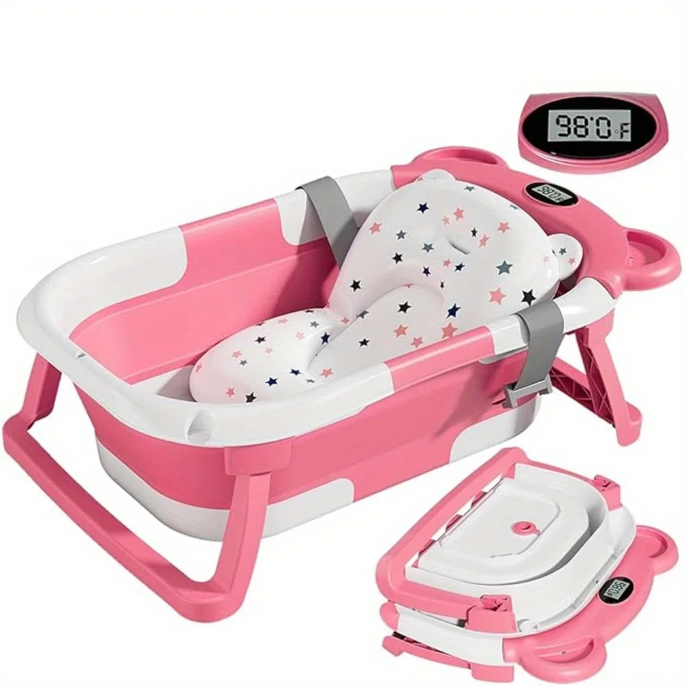 Folding Baby Bath Tub with Cushion