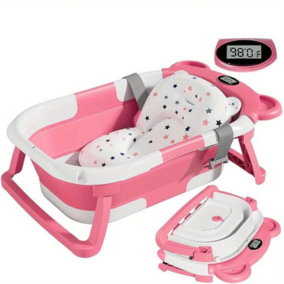 Folding Baby Bath Tub with Cushion