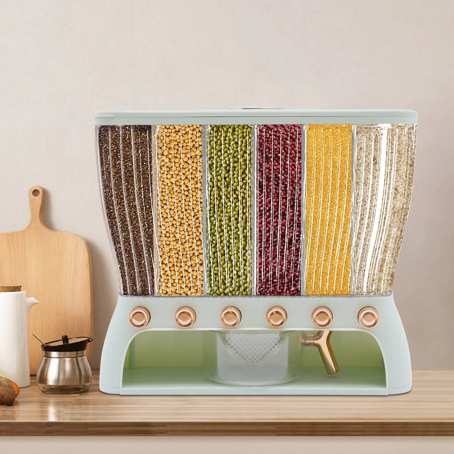 6-Grid Multigrain Rice Storage Bin