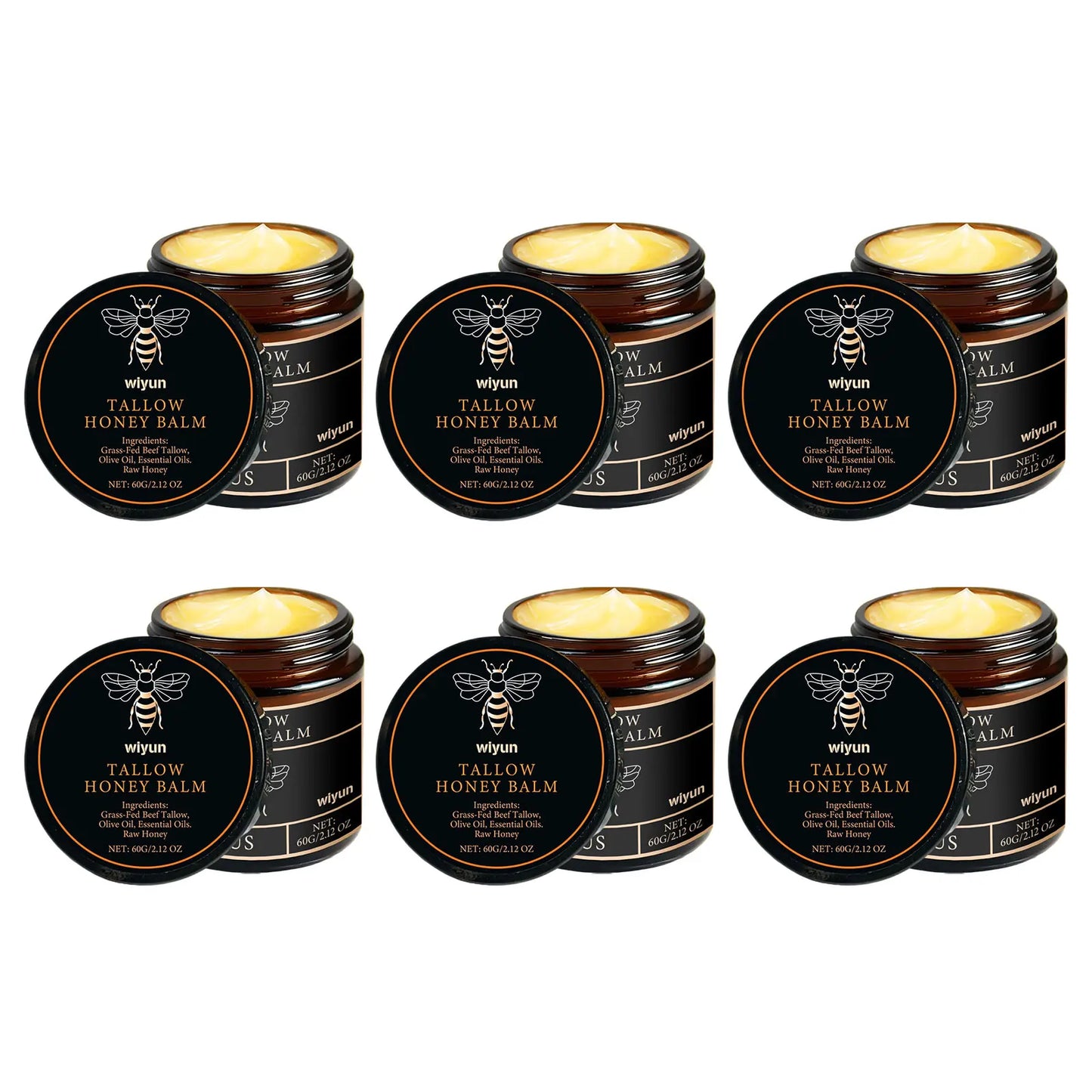 Organic Beef Tallow Balm with Raw Honey for Moisturizing