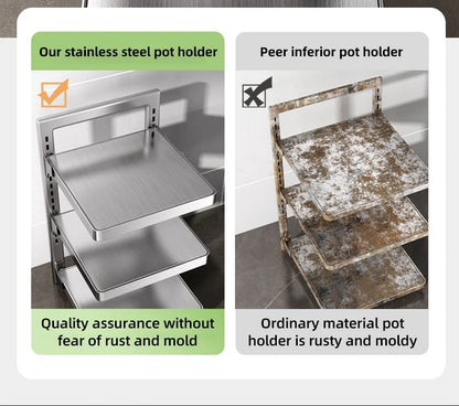 Adjustable Stainless Steel Pot Rack Organizer