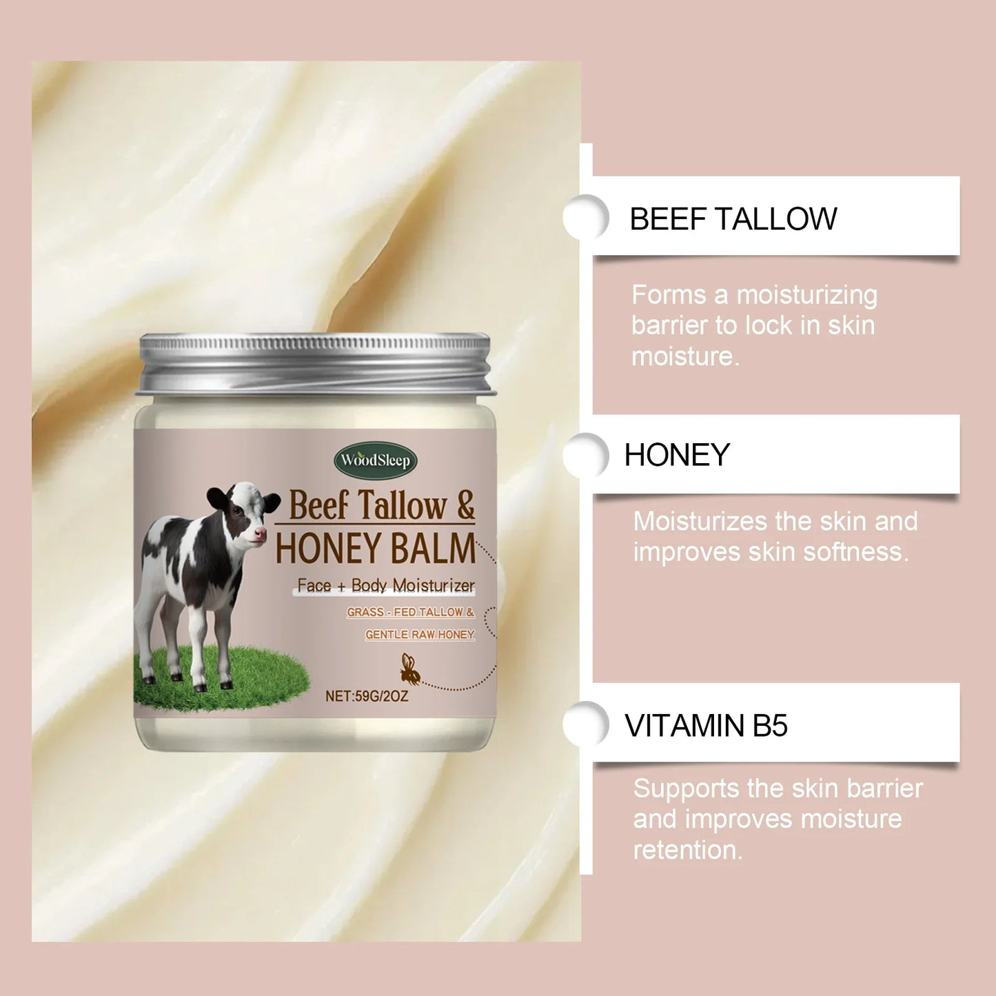 Organic Beef Tallow & Honey Face Cream