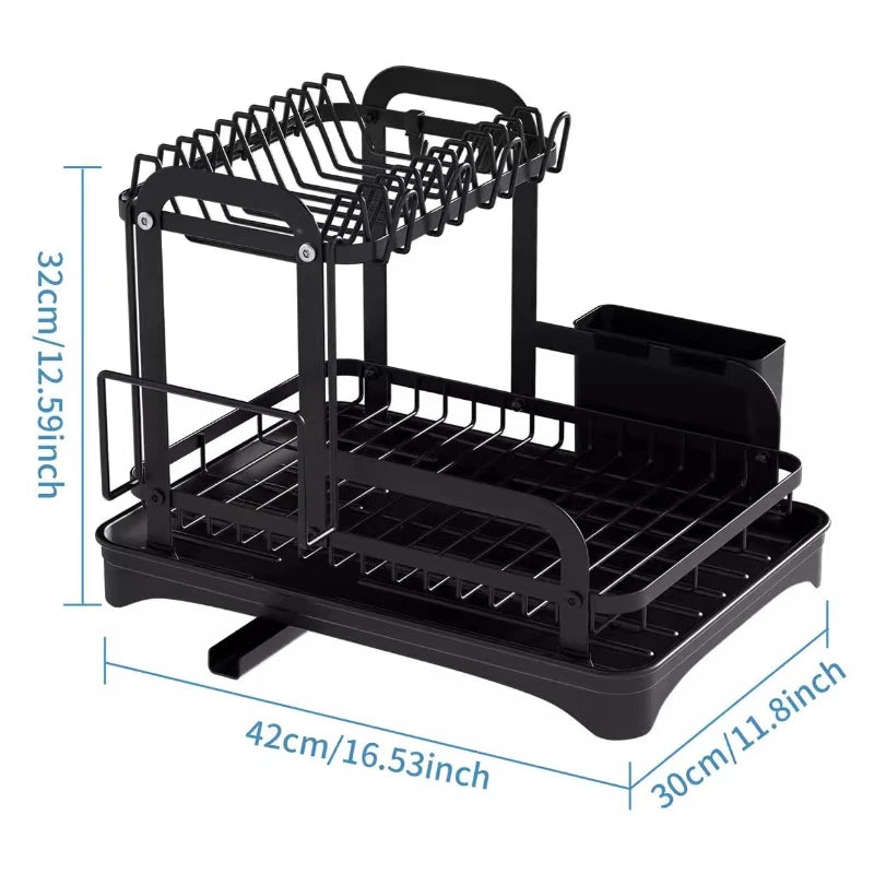 Multifunctional Double Layer Tableware Drain Rack