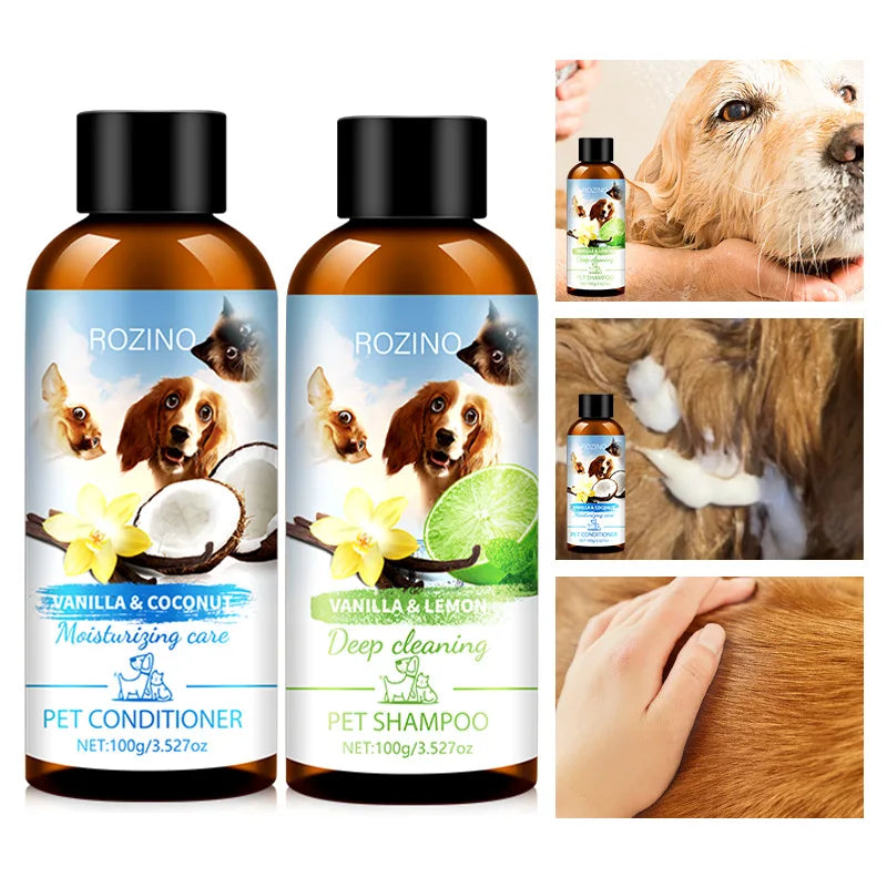 Natural Pet Bath Shampoo Conditioner Set