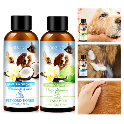 Natural Pet Bath Shampoo Conditioner Set