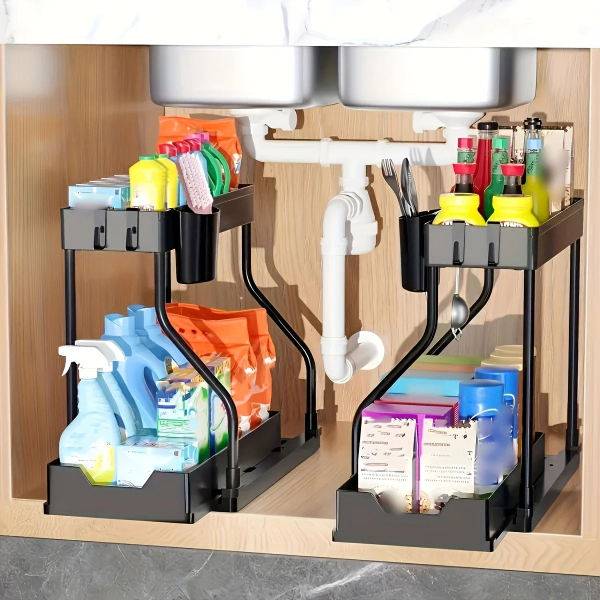 2 Tier Under Sink Storage Organizer